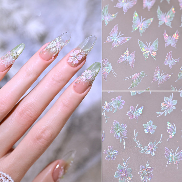 Iridescent Butterfly Nail Art Stickers