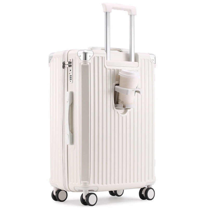 Unisex Travel-Friendly Hard Shell Suitcase with Integrated Beverage Holder Kalsten