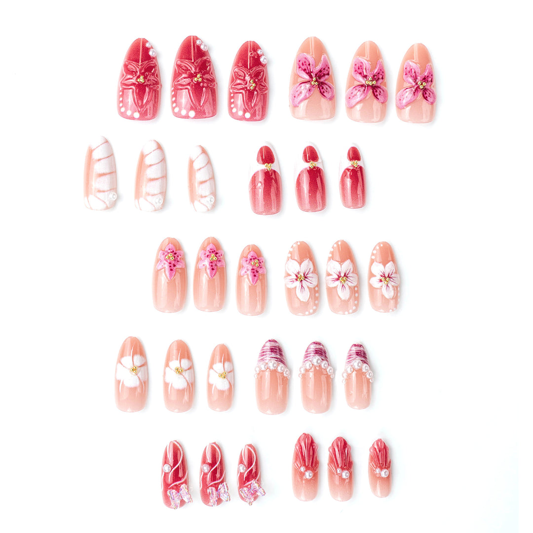 Elegant artificial nails with floral designs Kalsten