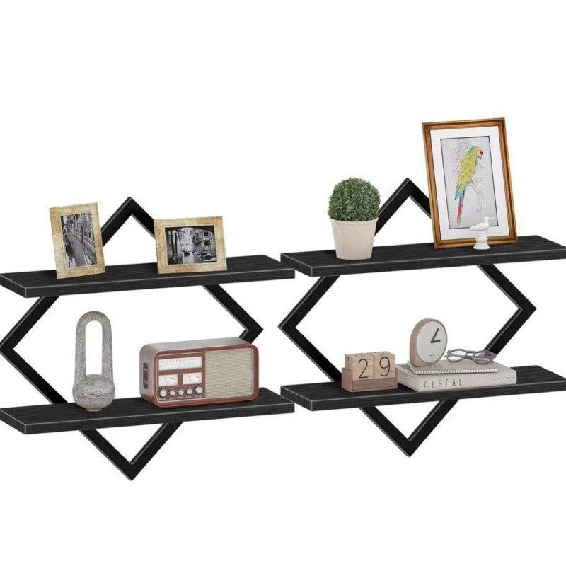 Wall shelf with modern zigzag design Kalsten