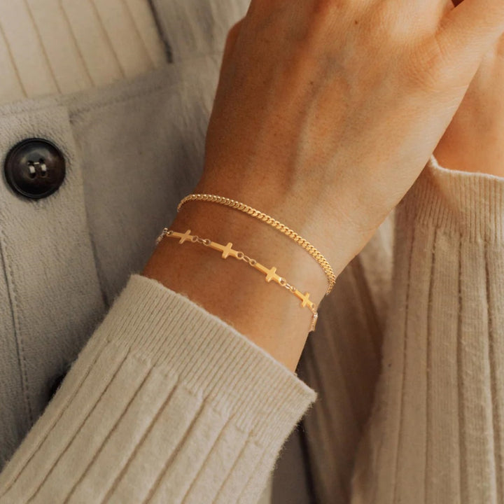 Layered Cross Charm Bracelet Kalsten