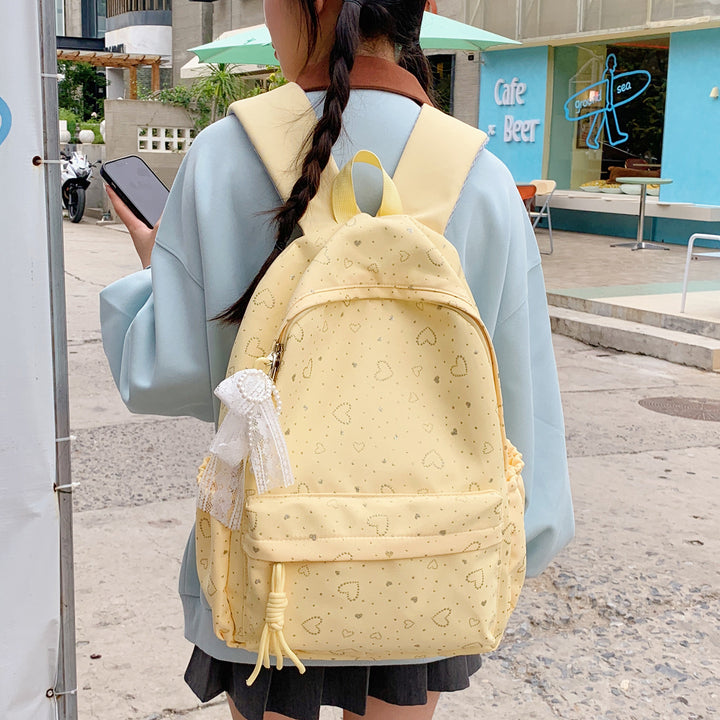 Heart-Patterned School Backpack Kalsten