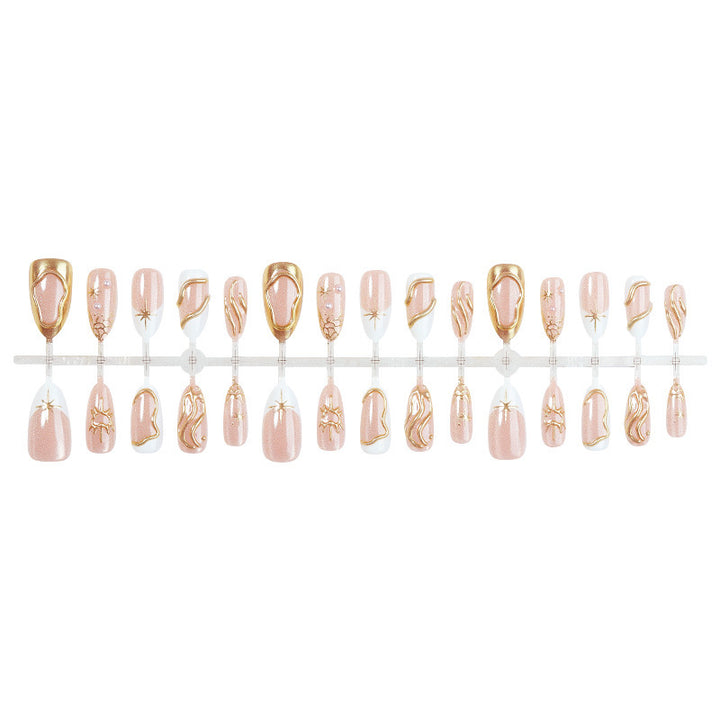 Artificial nail set with luxurious gold accents Kalsten
