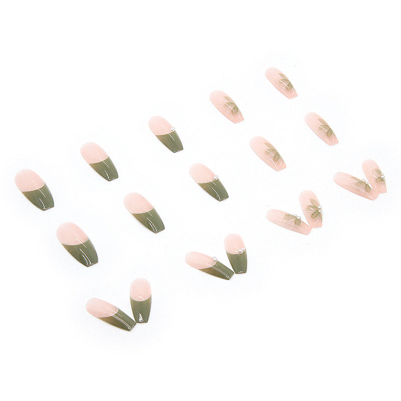 Floral Embellished Acrylic Nail Art Extensions