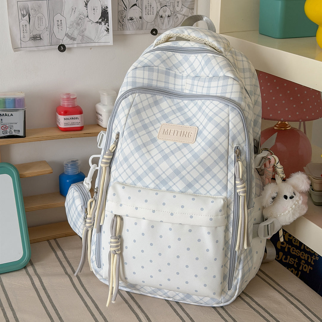 Stylish Checkerboard Patterned Backpack Kalsten