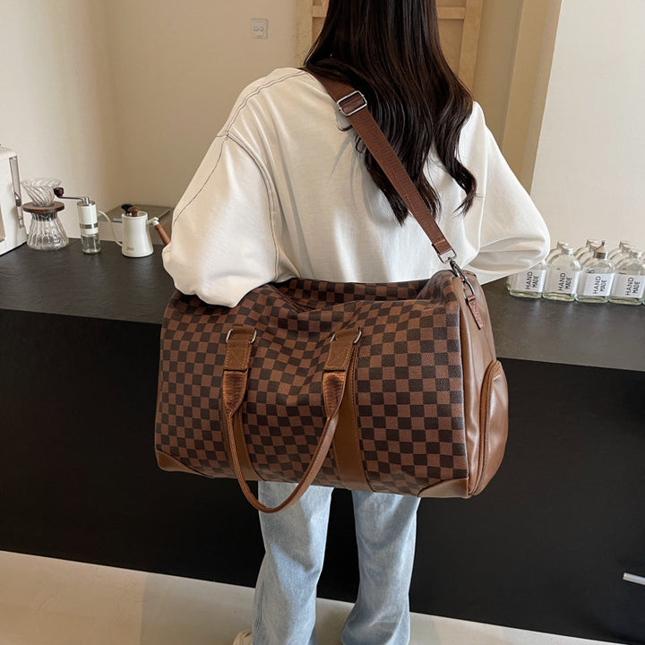 Stylish Checkered Travel Duffel Bag Kalsten