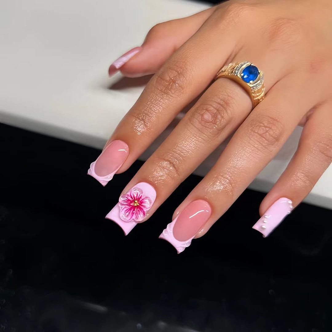 Premium 3D Floral Press-On Nail Art Kalsten