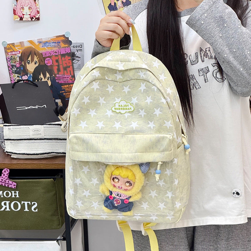 Transparent Window Star-Print Backpack Kalsten