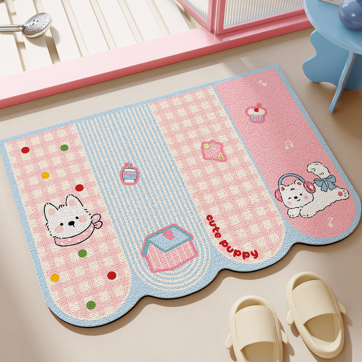 Decorative Cat Themed Bath Mat for Bathrooms