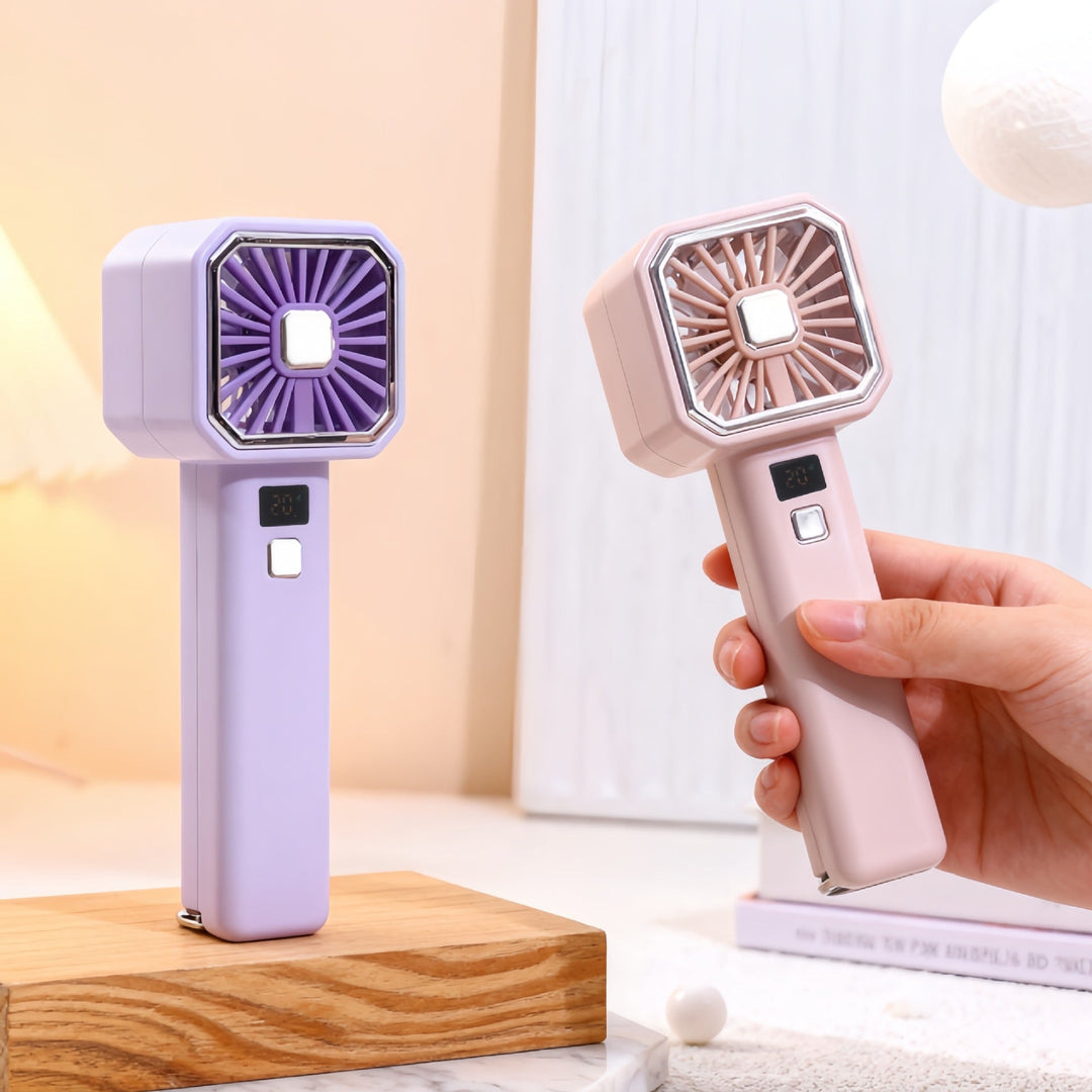 Women Portable Hand Fan with Digital Display Kalsten