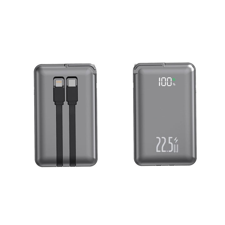 Slim Powerbank with Integrated Charging Cables and Digital Display Kalsten