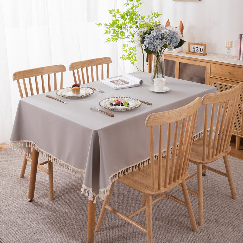 Elegant Tassel Trim Tablecloth