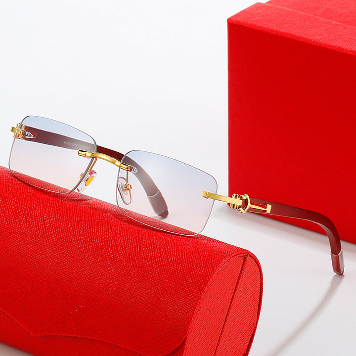 Women's fashionable semi-rimless sunglasses with luxurious metal and plastic frame Kalsten