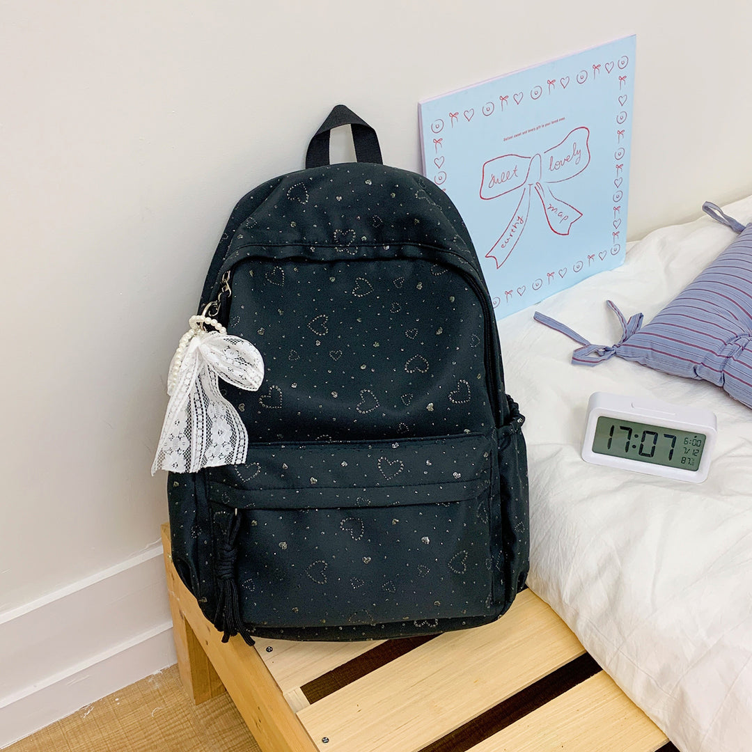Heart-Patterned School Backpack Kalsten