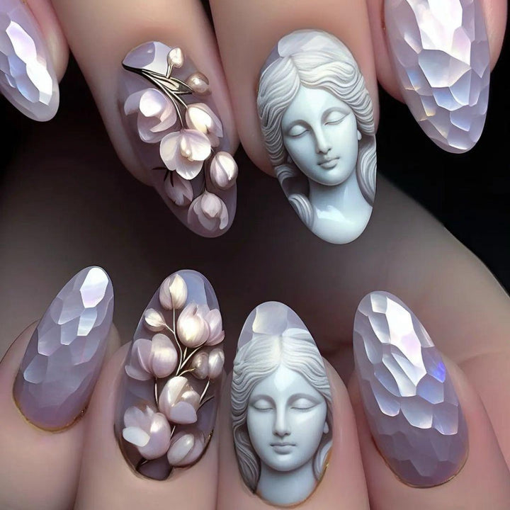 Artificial nails with botanical and artistic designs Kalsten