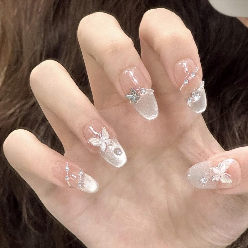 Artificial nail set with elegant tips and crystal accents Kalsten