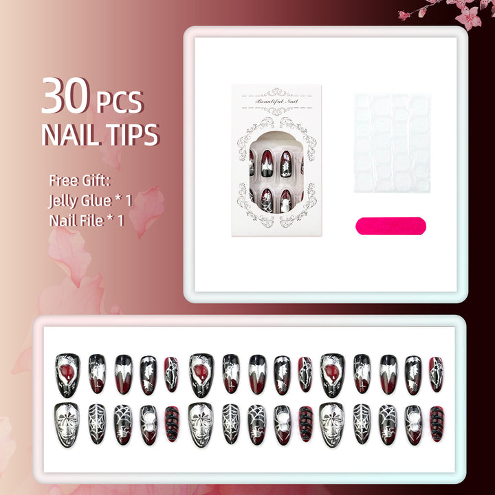 Gothic Halloween-Themed Press-On Nail Art Set Kalsten