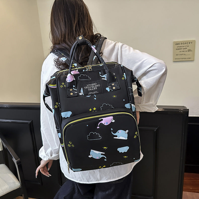 Whimsical Print Multi-Functional Baby Backpack Kalsten