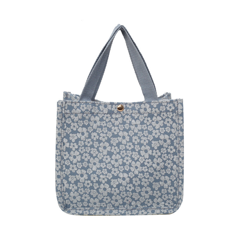 Floral Print Canvas Tote Bag