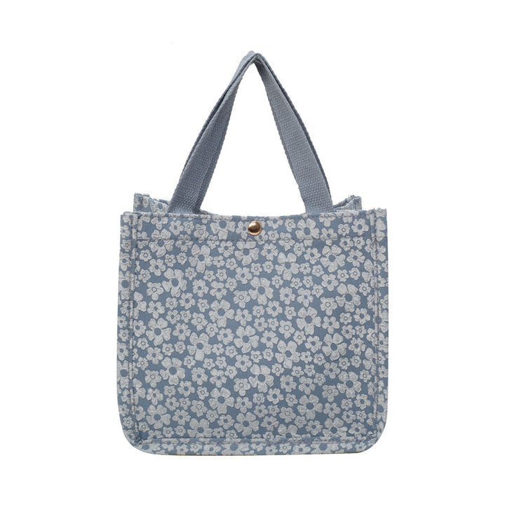 Floral Print Canvas Tote Bag