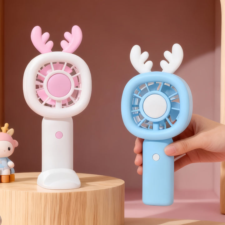 Women's Portable Fan with Cute Antlers Design Kalsten