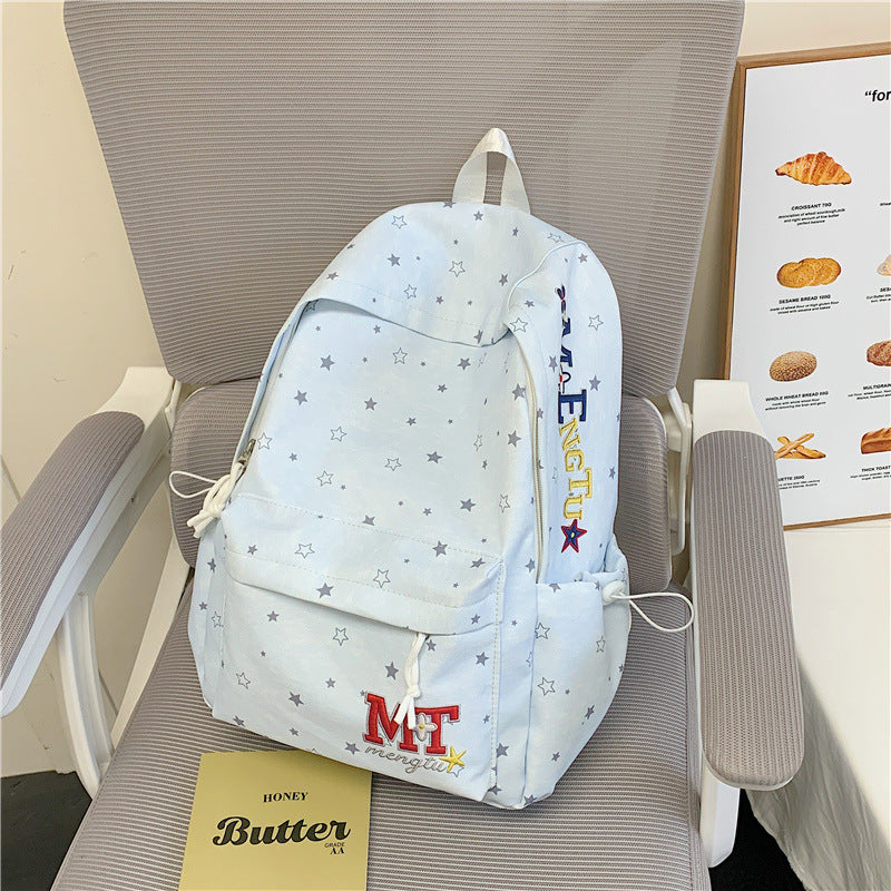 Stylish Star-Embellished Corduroy Backpack Kalsten