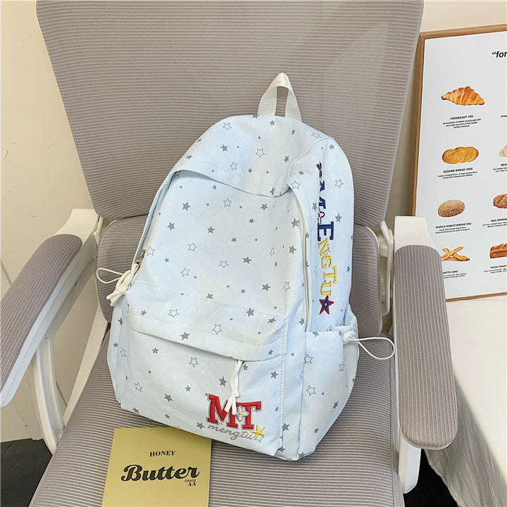 Stylish Star-Embellished Corduroy Backpack Kalsten