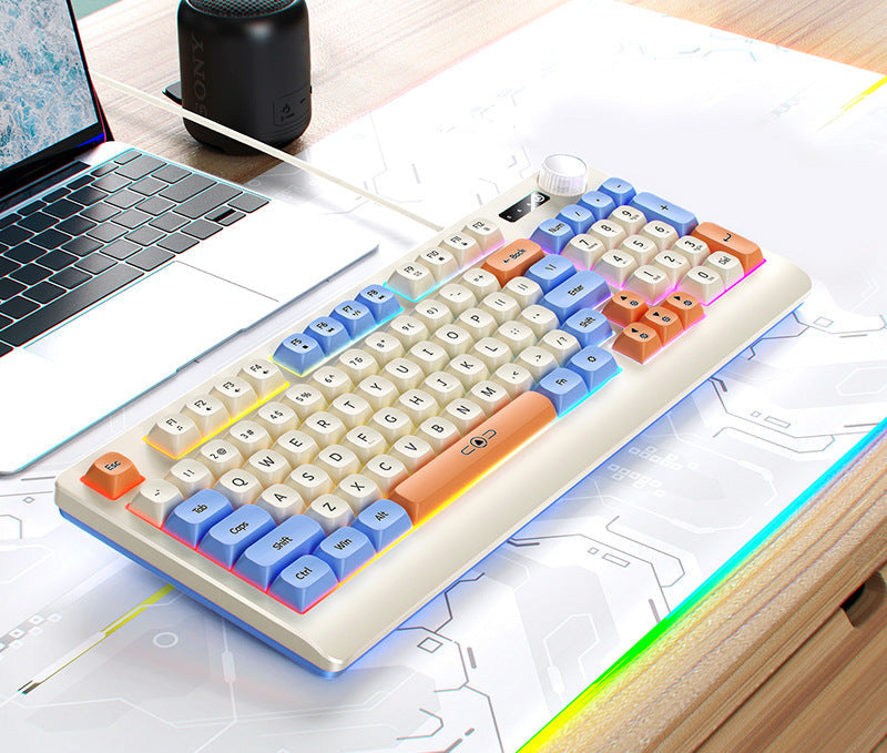 Retro RGB Mechanical Keyboard and Optical Gaming Mouse Set Kalsten