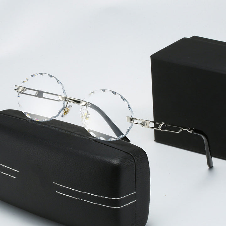 Ladies round sunglasses with unique wave design and high-quality metal frame Kalsten