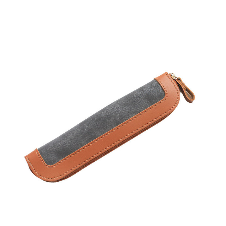 Leather Zippered Pencil Case