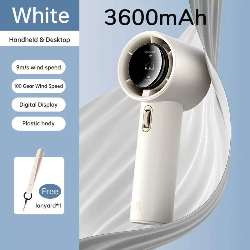 Unisex one-size rechargeable cordless portable hair dryer with digital display, multi-speed wind control and travel lanyard Kalsten