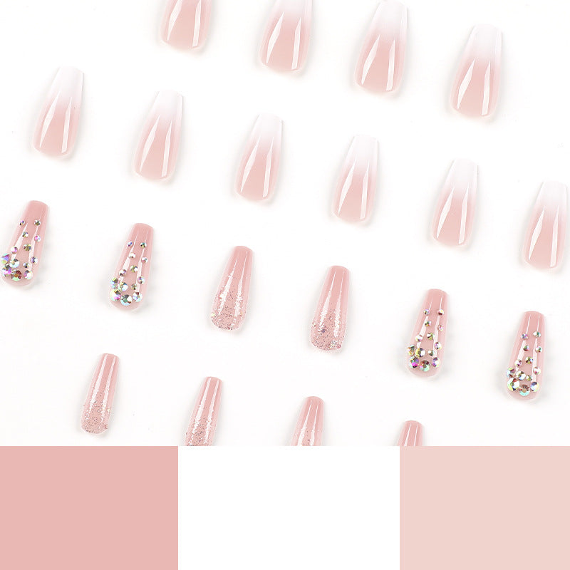 Artful Acrylic Nails with Elegant Glitter Design Kalsten