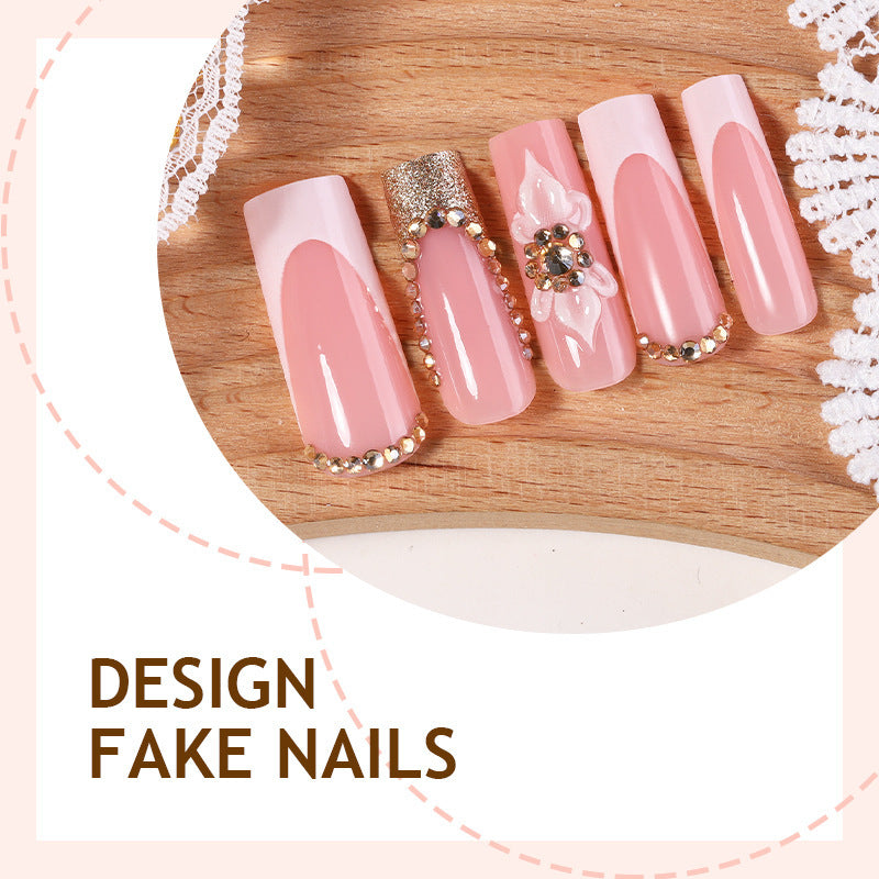 Nail Art Set with elegant glitter and flower pattern Kalsten