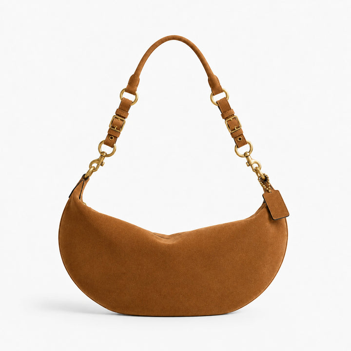 Soft Suede Curved Handbag