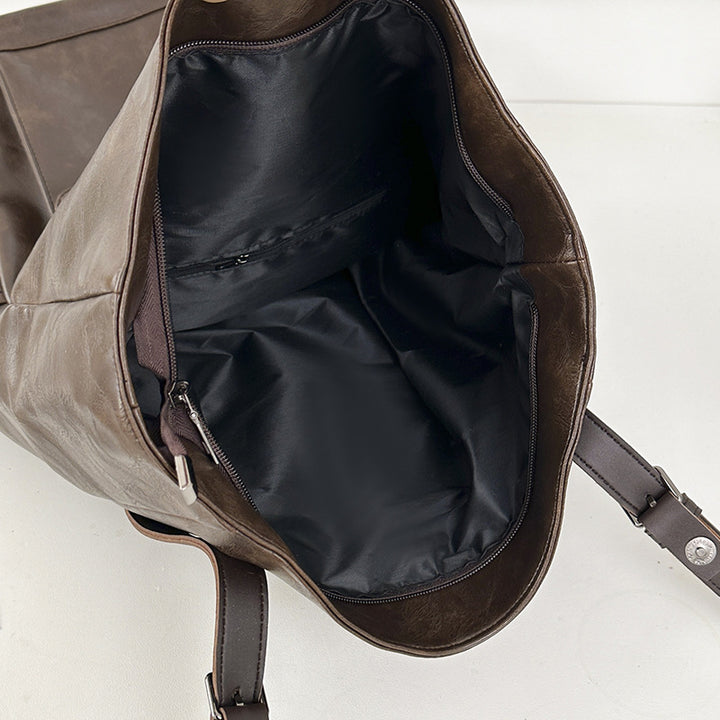 Vintage Leather Carry-All Backpack