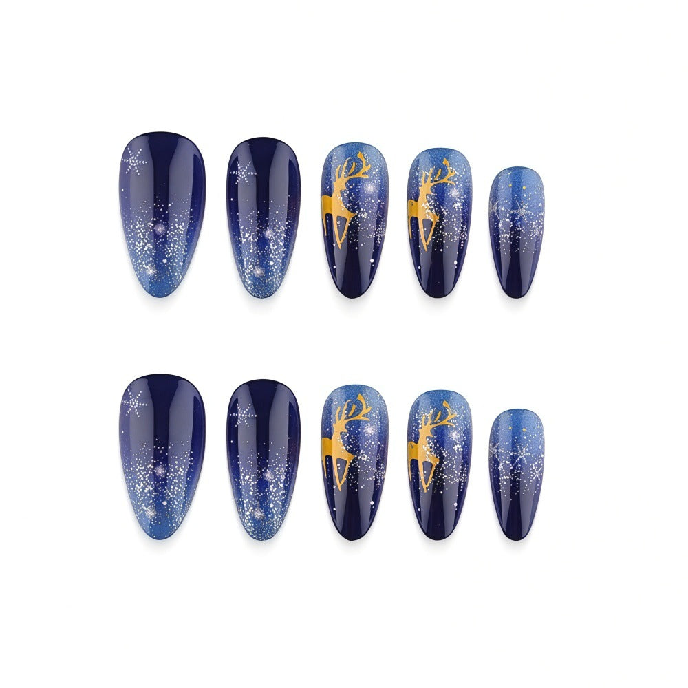 Artificial Nails in Elegant Winter Design with Sparkling Accents Kalsten