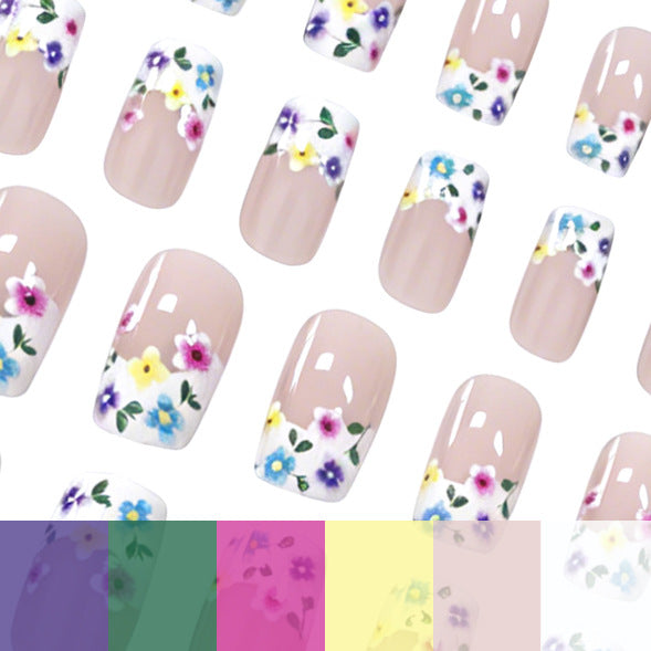 Floral Themed Press-On Nail Enhancements Kalsten