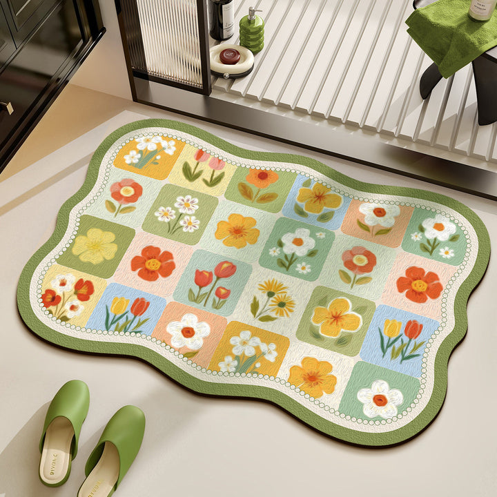 Floral Patterned Kitchen Mat