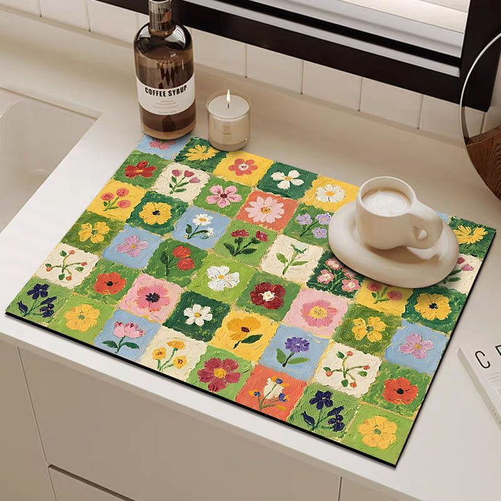 Floral Print Kitchen Mat