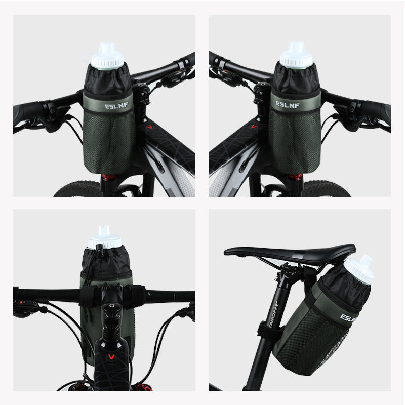 insulated bike bottle holder with adjustable Velcro straps and mesh pocket Kalsten