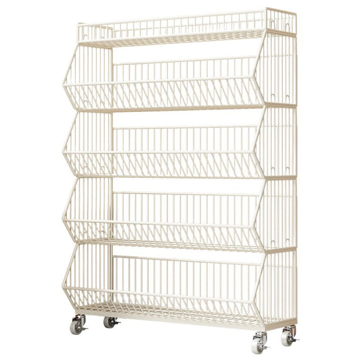 Three-Tier Mobile Wire Basket Organizer Cart