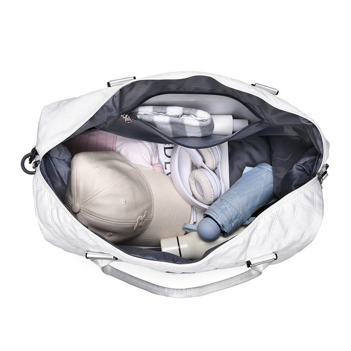 Multi-Pocket Quilted Travel Duffel Bag