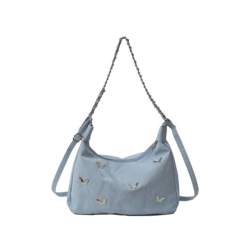 Butterfly-Embellished Shoulder Bag