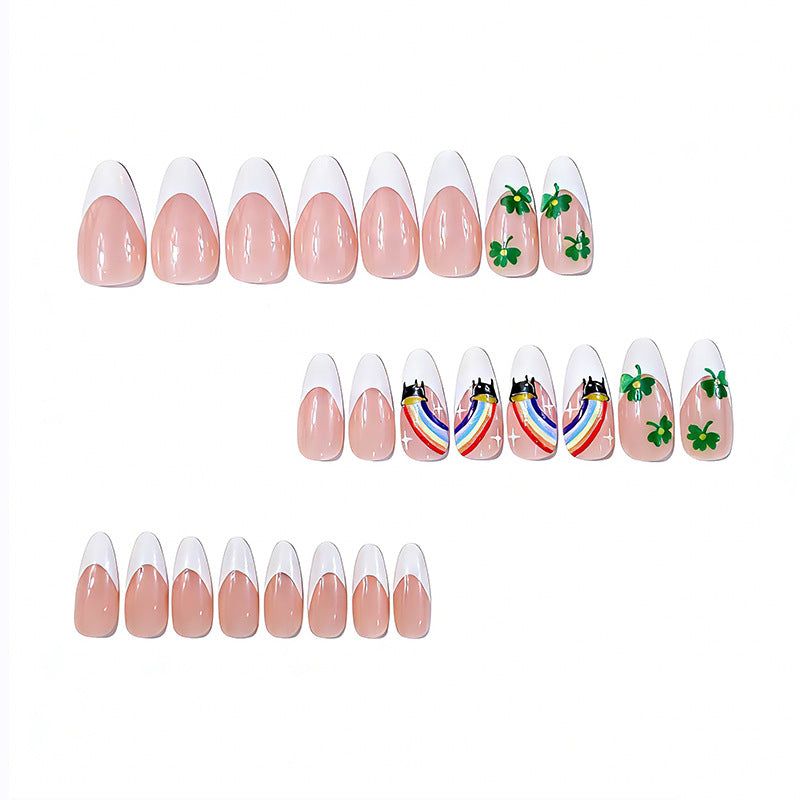 Themed Rainbow and Shamrock Nail Art Kalsten