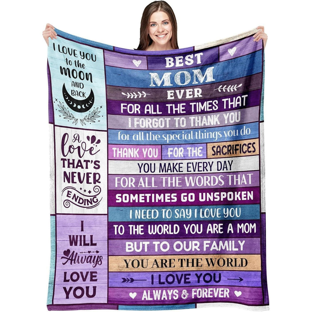 Maternity Keepsake Fleece Blanket With Sunflower And Elephant 'To My Mommy' Printed Message