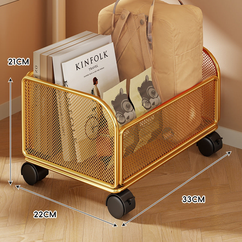 Rolling Mesh Storage Basket with Locking Casters