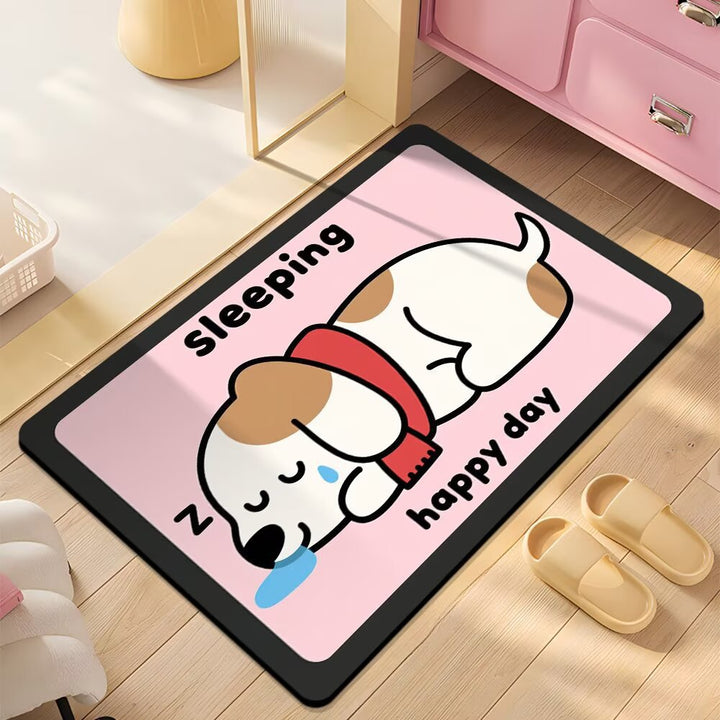 Cute Cartoon Dog Shower Mat Kalsten