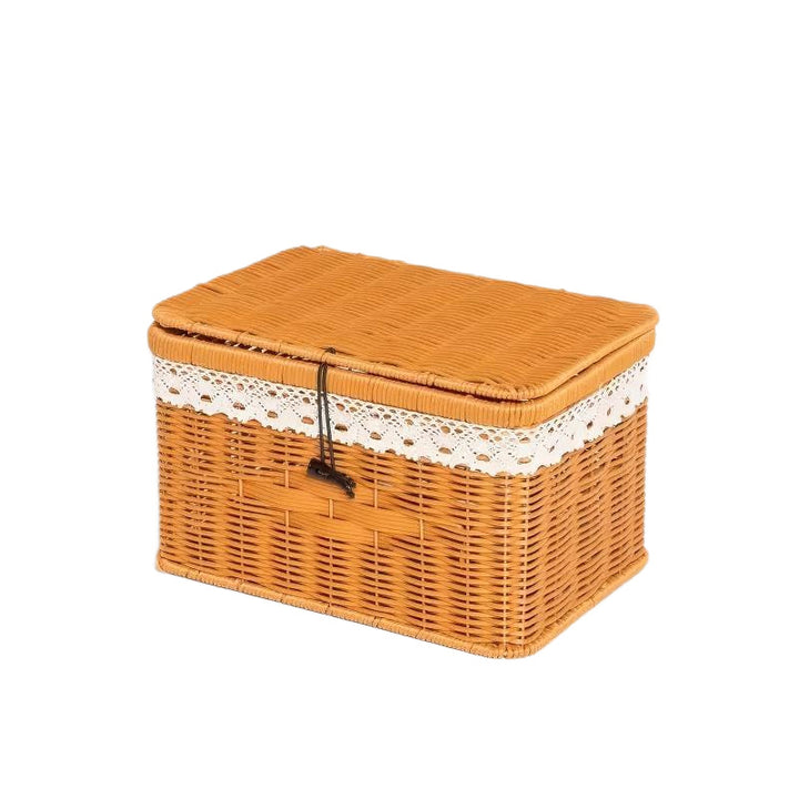 Women's braided basket with lid and lace top Kalsten