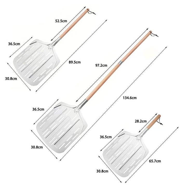 perforated aluminum pizza peel with detachable hardwood handle Kalsten