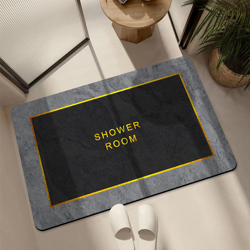 Artistic Marble Print Bath Mat